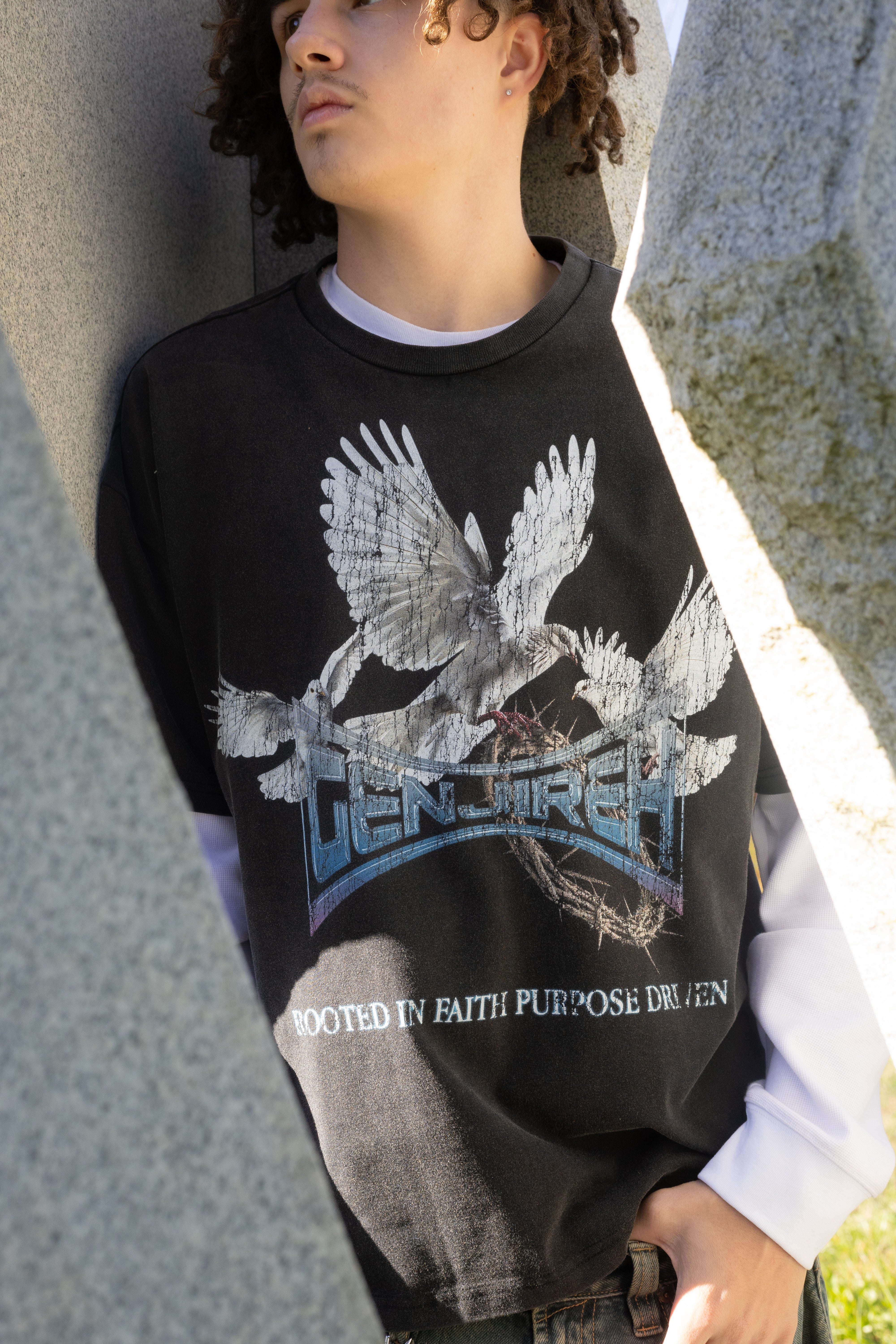 "DIRECTION"  DOUBLE LAYER TEE